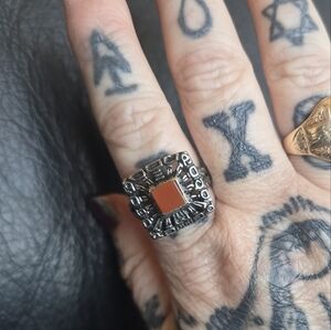 Evil Pawn Jewelry Carnelian Jaguar Ring